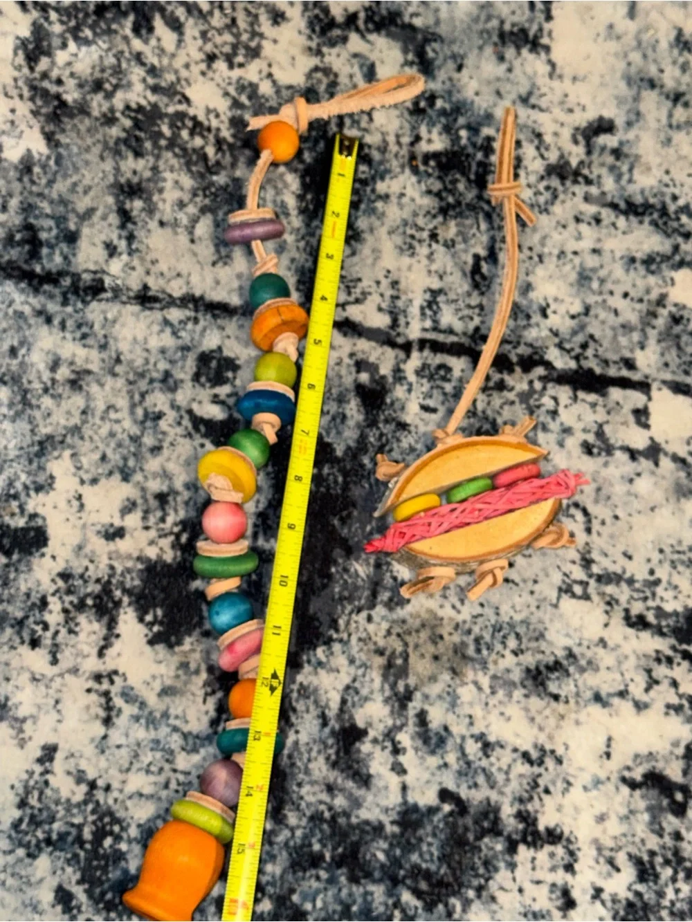 Set of 2 Colorful Bird Cage Hanging Chew Toys